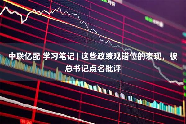 中联亿配 学习笔记 | 这些政绩观错位的表现，被总书记点名批评