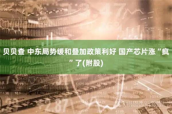 贝贝查 中东局势缓和叠加政策利好 国产芯片涨“疯”了(附股)